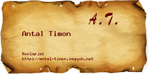 Antal Timon névjegykártya